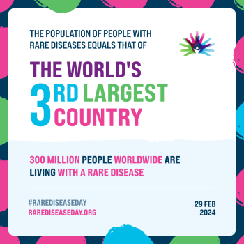 The population of people with rare diseases equals that of the world's 3rd largest country